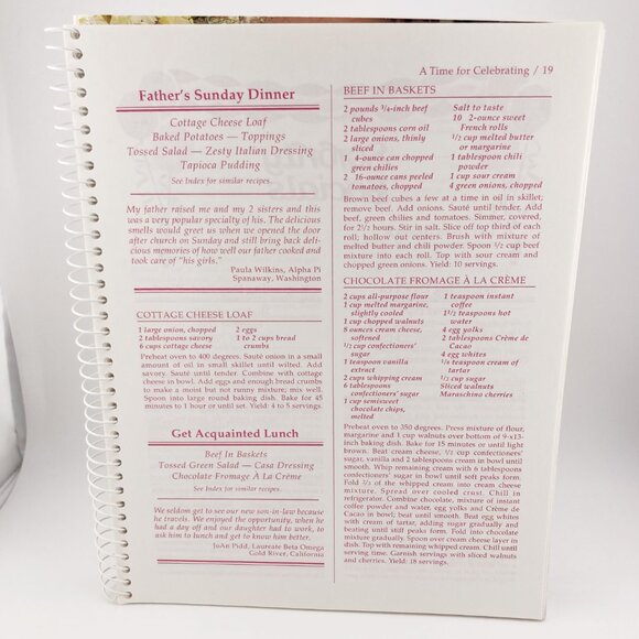 VINTAGE Beta Sigma Phi Celebrations Cookbook ~ Sorority member recipe collection - Picture 9 of 16
